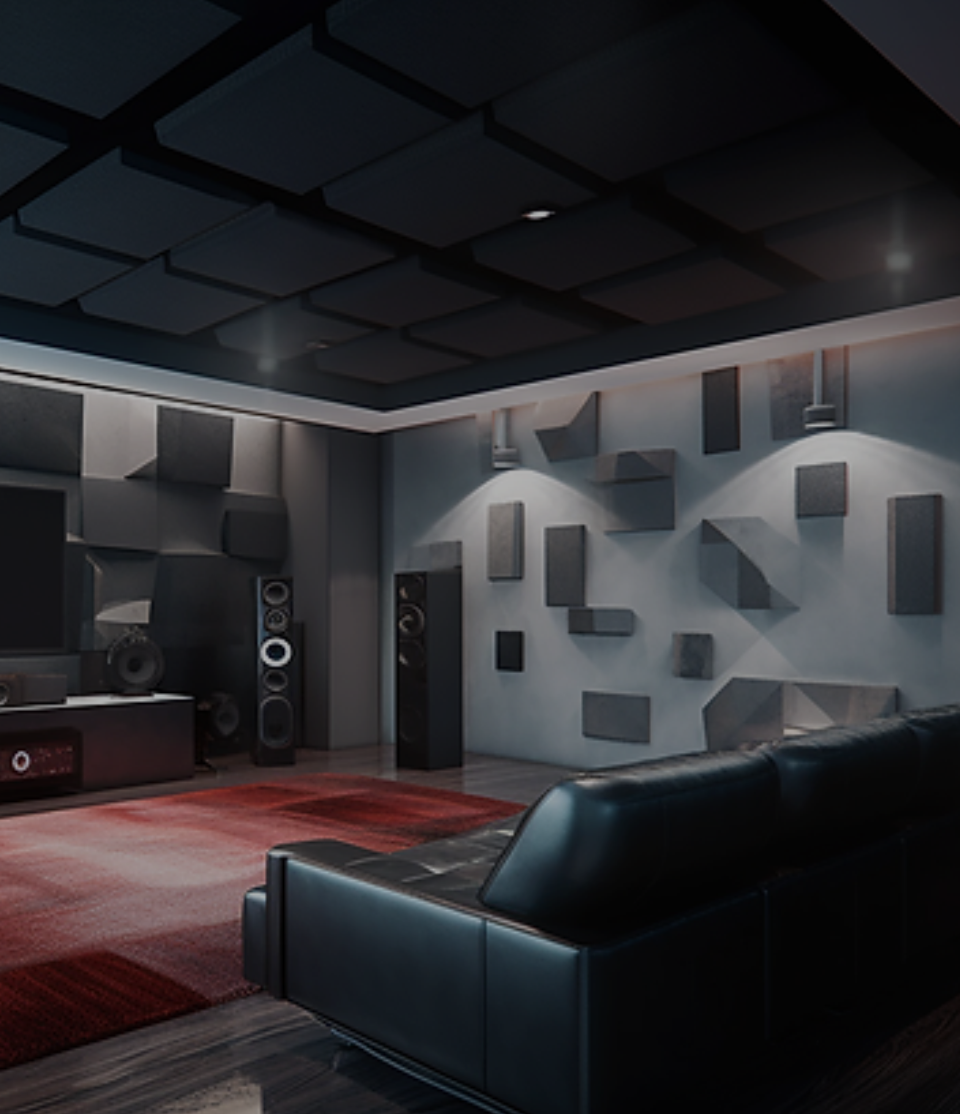 Home theatre acoustic wall panels