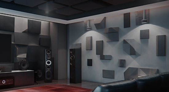 Home theatre acoustic wall panels